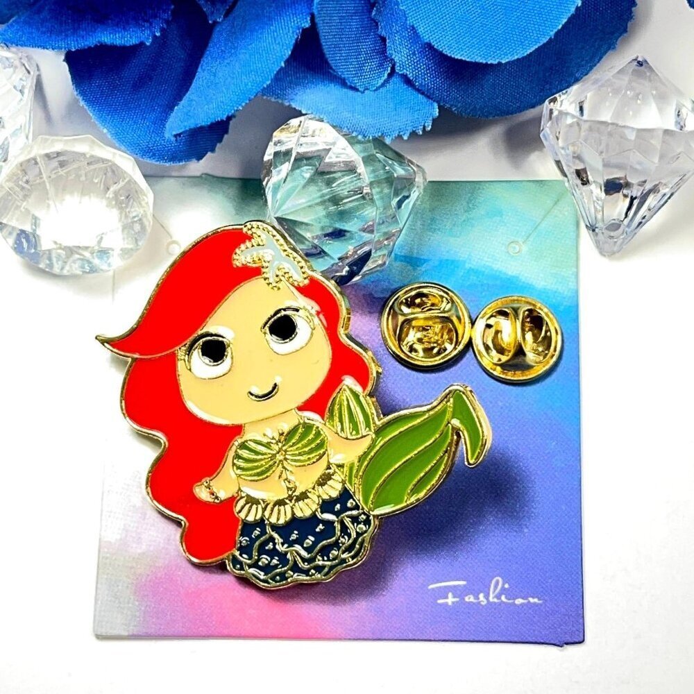 Little Mermaid Ariel Lapel Pin Princess Badge Brooch Accessories Jewelry Gift